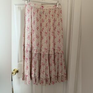 Ralph Lauren Floral Pink Tiered Skirt